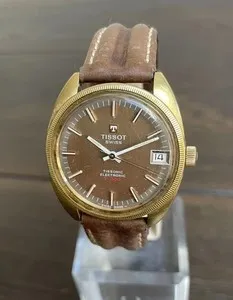 Authentic Synchronizing the Cosmos: 1970s Tissot Tissonic Gold Plated Harmony Watch