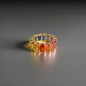 Authentic The Prism of Eternal Vows: Multicolor Baguette Radiance Band