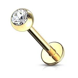 Authentic Radiant Solar Tragus and Helix Labret with Zirconia Light