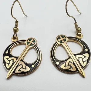 Authentic Whispers of the Emerald Isle: Trinity Knot Sword Earrings