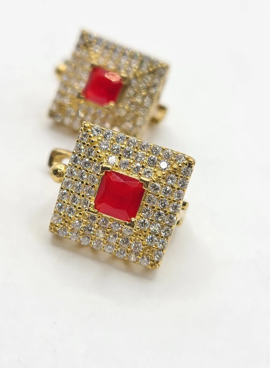 Authentic Pave Garnet's Celestial Vigilance: Protective Elegance