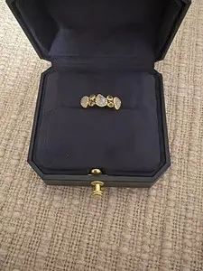 Authentic The Celestial Moonstone and Labradorite Ring in 18K Gold Plate - Size 9
