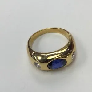 Authentic The Celestial Sapphire: 18K Gold-Plated Sacred Ring of Inner Vision