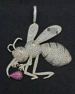 Authentic The Golden Hive: 4.00 Ct Moissanite Honey Bee Talisman