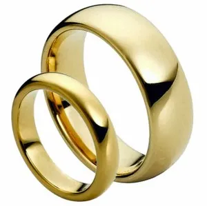 Authentic Celestial Dome Union: Gold‑Plated Tungsten Carbide Wedding Band Set