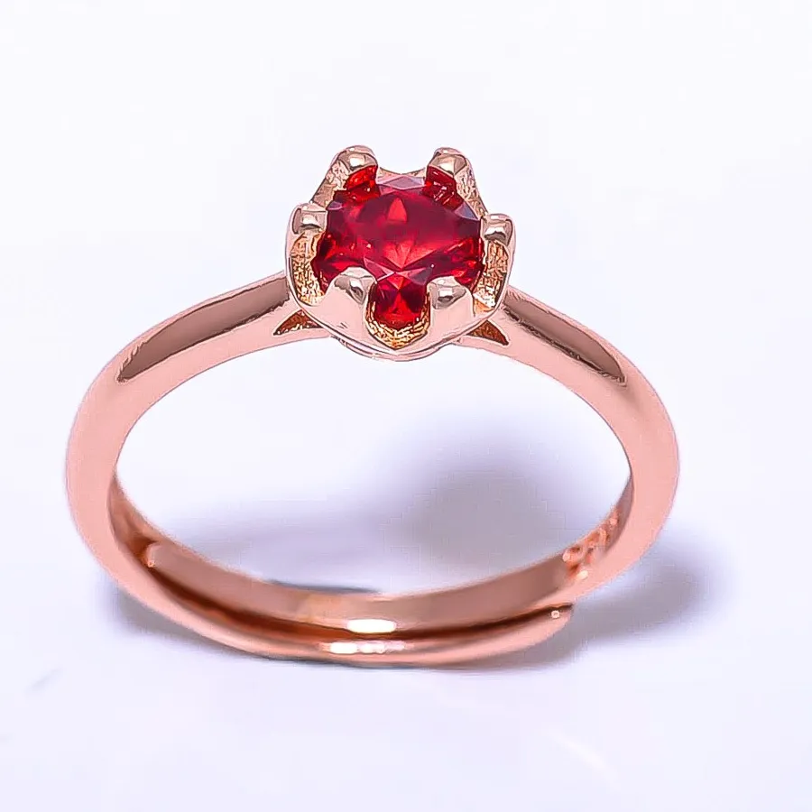 Authentic Ring of the Crimson Flame - Garnet and Rose Gold Amulet