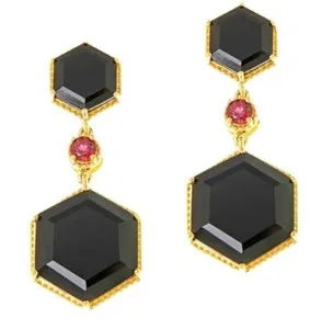 Authentic Eclipsed Radiance: Onyx and Garnet Hexagon Talismans