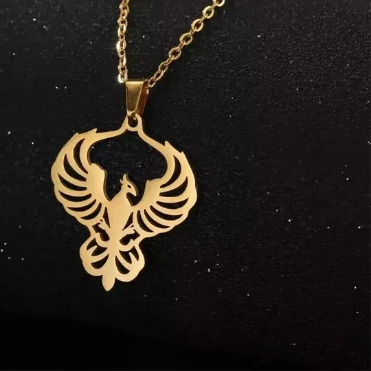 Authentic Phoenix Reborn Gold- Plated Pendant Of Eternal Resurrection