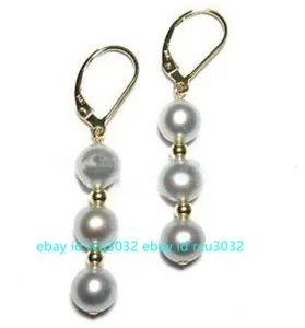 Authentic Gray Celestial Guardian: Majestic South Sea Shell Pearl Dangles