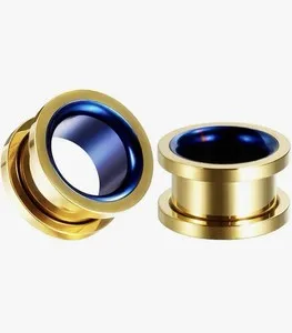 Authentic Celestial Resonance: Gold-Plated Azure Tunnels