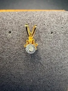 Authentic The Luminescent Mirage: Vintage Gold-Plated White Topaz Illusion Pendant
