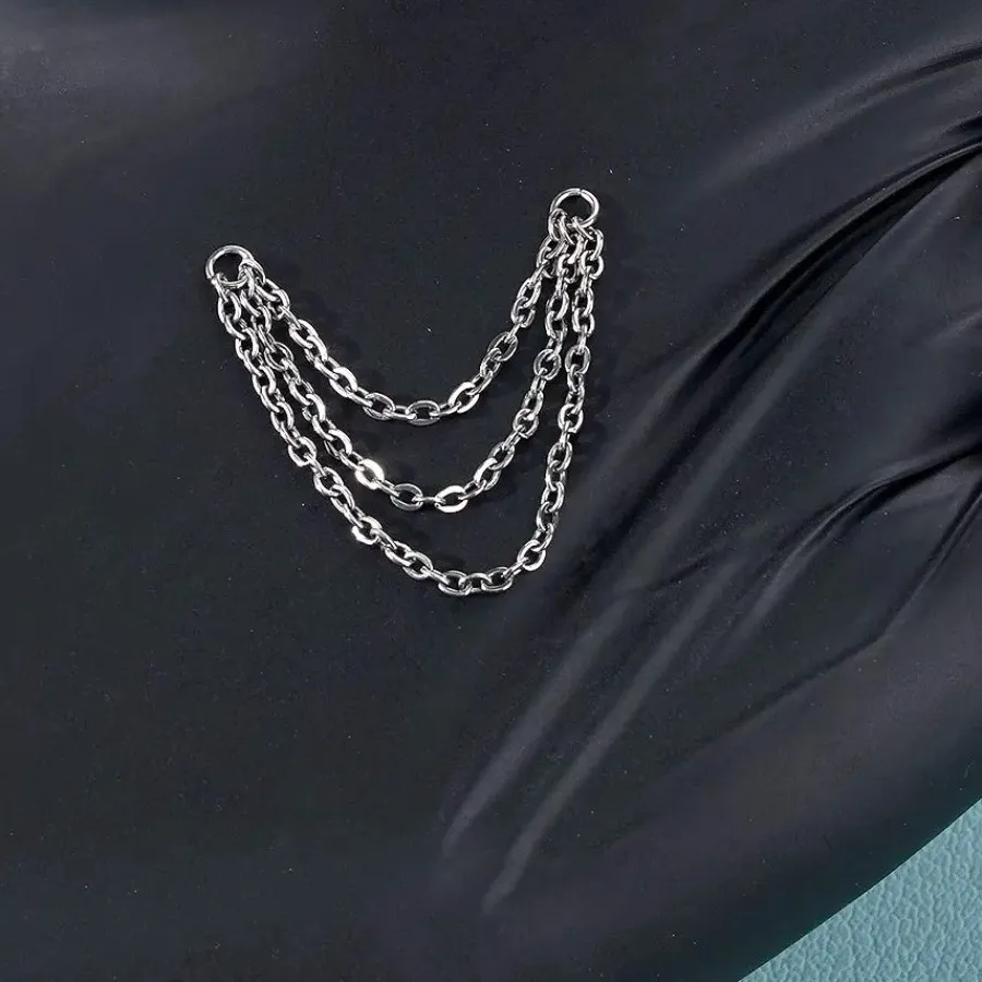 Authentic The Triune Veil: Titanium Piercing Chain for Helix and Labret