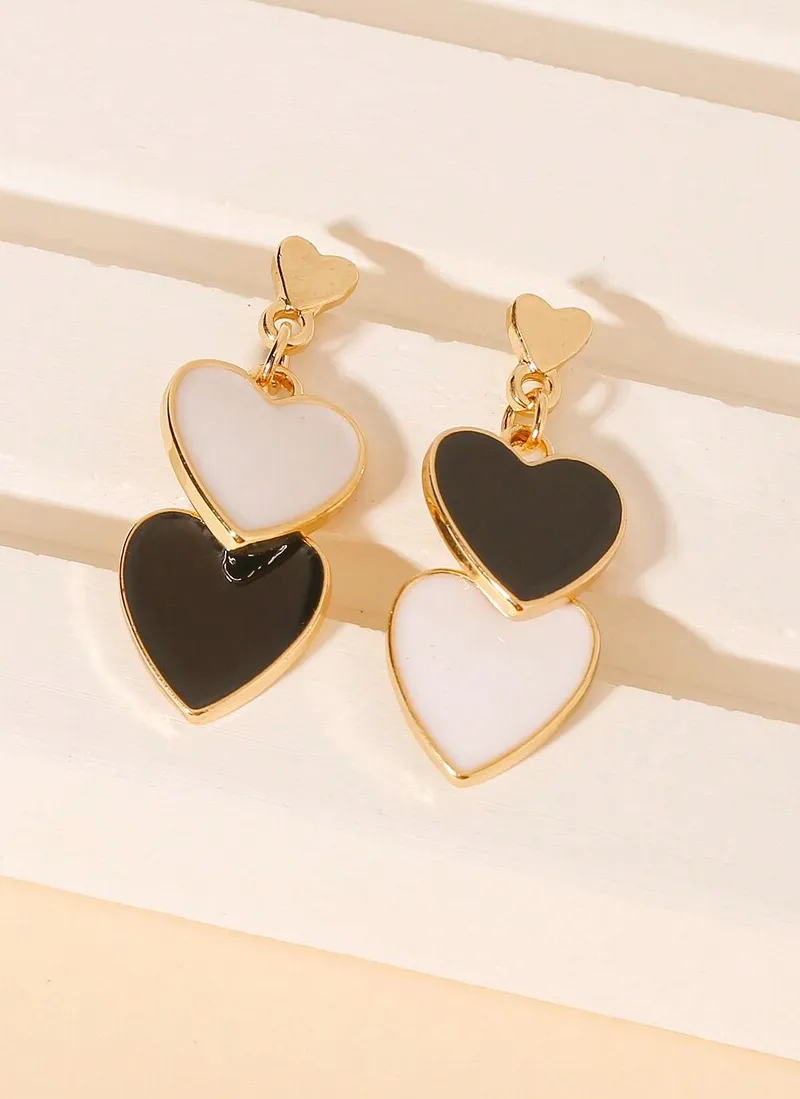 Authentic Aura of the Dual Flame: Sacred Heart Drop Earrings