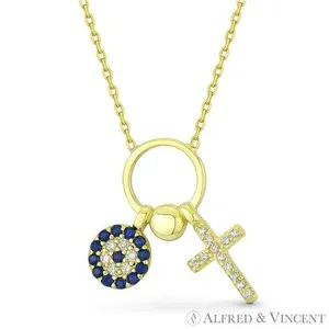 Authentic Celestial Guardian Cross & Evil Eye Amulet – Sterling Silver Talisman