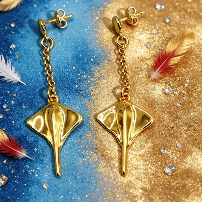 Authentic Whispers of the Deep Tide Manta Ray Talisman Earrings