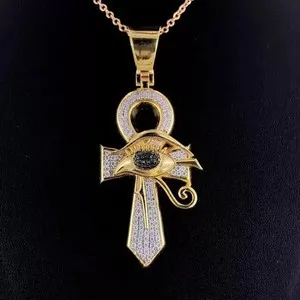 Authentic Ankh Cross of Eternity - 14K Gold Plated Pendant
