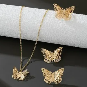 Authentic Metamorphosis of the Soul - 3D Butterfly Sanctuary Gold-Plated Talisman Set