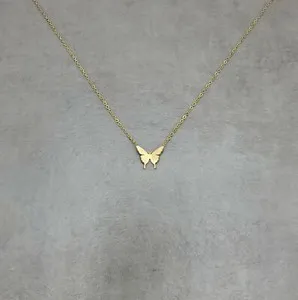 Authentic Butterfly GOLD Plated Necklace Animal Insect Wings Fluttering Beautiful Nature