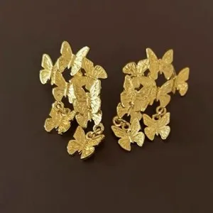 Authentic Whispers of Transformation: Golden Butterfly Earrings