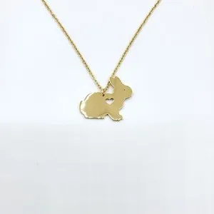 Authentic Bunny Rabbit GOLD Plated Necklace Box Pet Animal Easter Forest Creature
