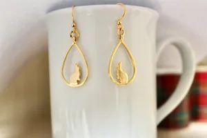 Authentic Gold Plated Bunny Rabbit Earrings