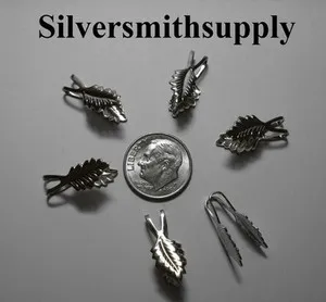 Authentic Mystic Rabbit Ear Leaf Bails - Enchanted 18kt White Gold Plated Amulets