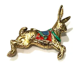 Authentic Moonlit Carousel Rabbit Talisman - Gold Plated Spirit Guide Brooch