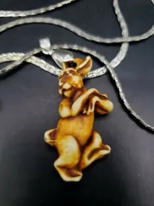 Authentic The Lunar Hare Amulet in 18K White Gold and Resin
