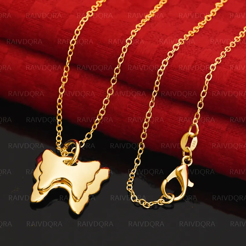 Authentic 18K Gold Plated Butterfly Pendant Necklace For Women Charm Trend Birthday Gifts Fashion Party