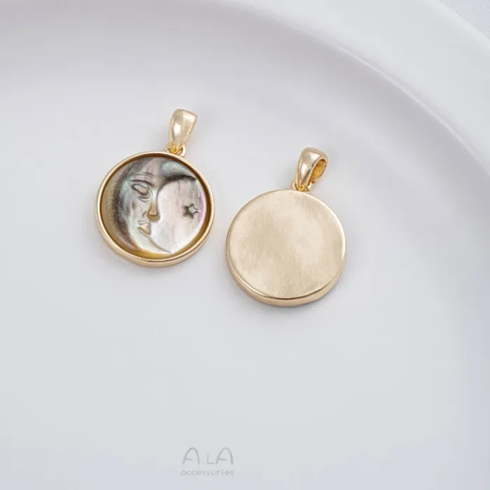Authentic Whispers of the Cosmos: Celestial Harmony in 14K Gold-Plated Shell Inlay