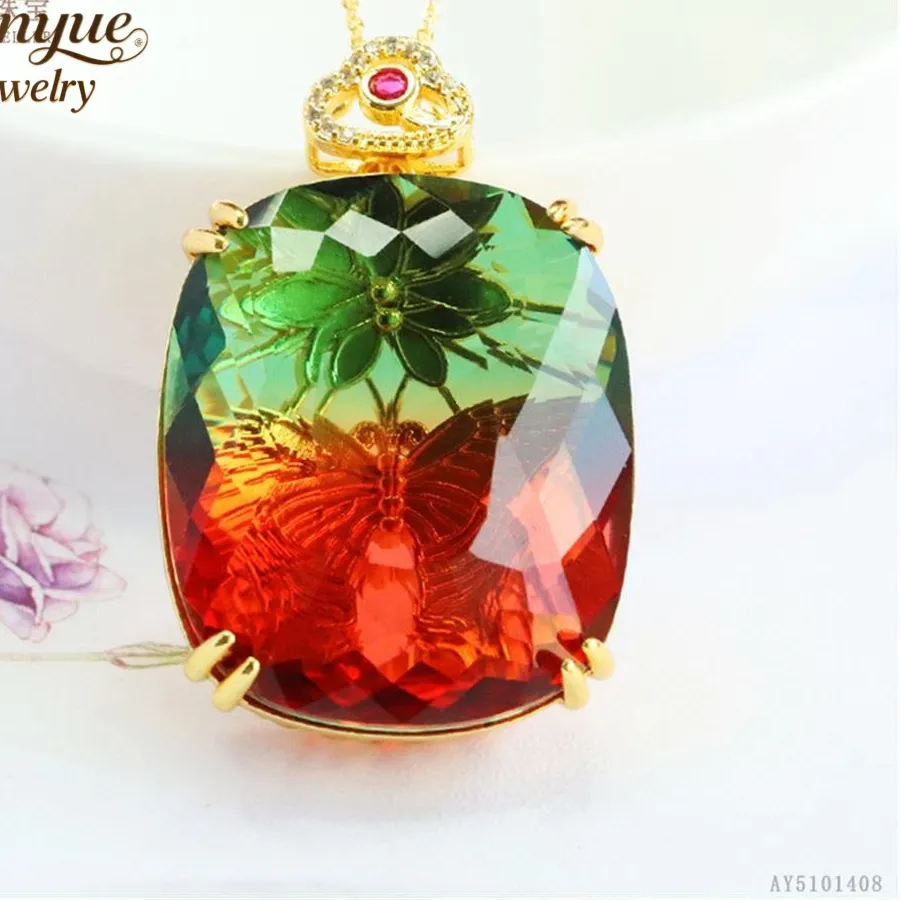 Authentic The Chrysalis Bloom Amulet Prism Glass & Gold- Plated Transformation Pendant