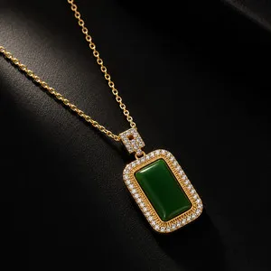 Authentic The Verdant Heart: 18K Gold-Plated Jade Talisman
