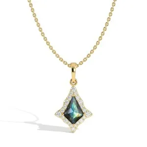 Authentic The Aurora Veil: Natural Labradorite and Gold Cluster Talisman