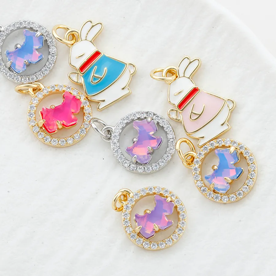 classic Rabbit Charms For Jewelry Making supplies gold color diy earrings bracelet necklace keychain