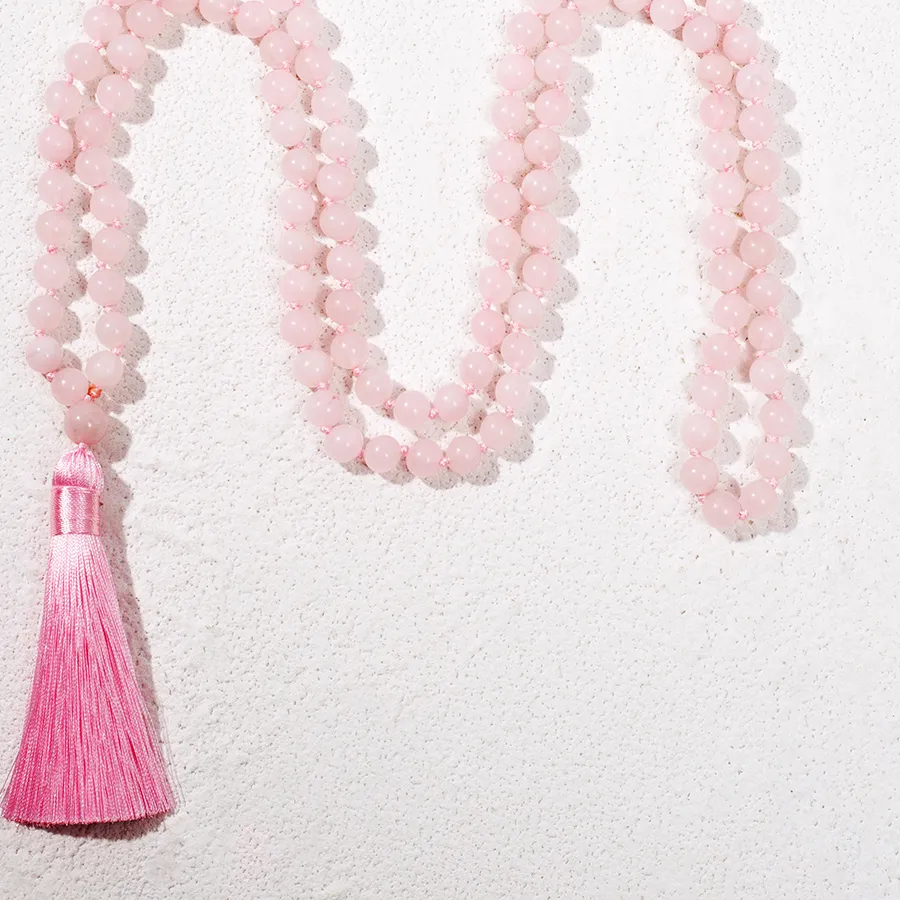 Authentic The Whispering Rose Heart 108 Mala Meditation Necklace