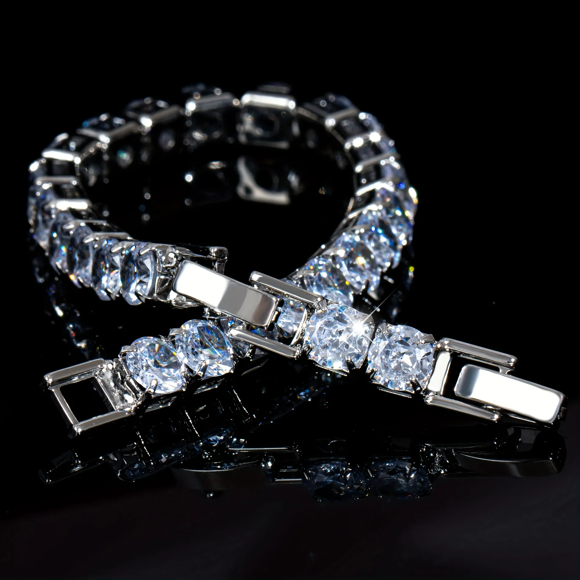 Authentic Radiant Luminary 6mm White Cubic Zirconia Gold-Plated Tennis Bracelet