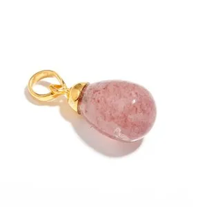 Authentic The Crimson Pulse: Strawberry Quartz Teardrop Amulet