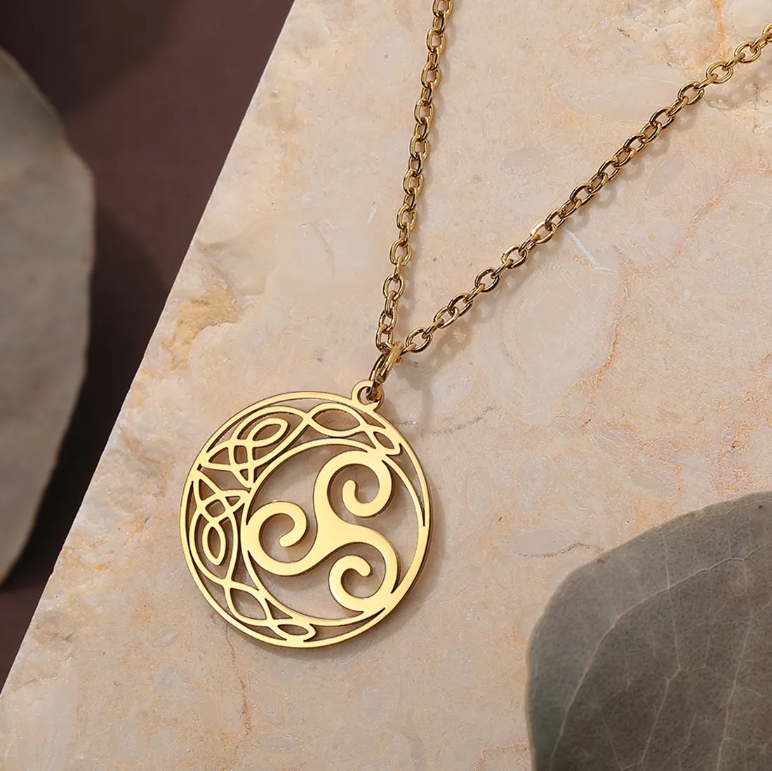 Authentic The Celestial Triskele: Lunar Trinity Spiral Pendant
