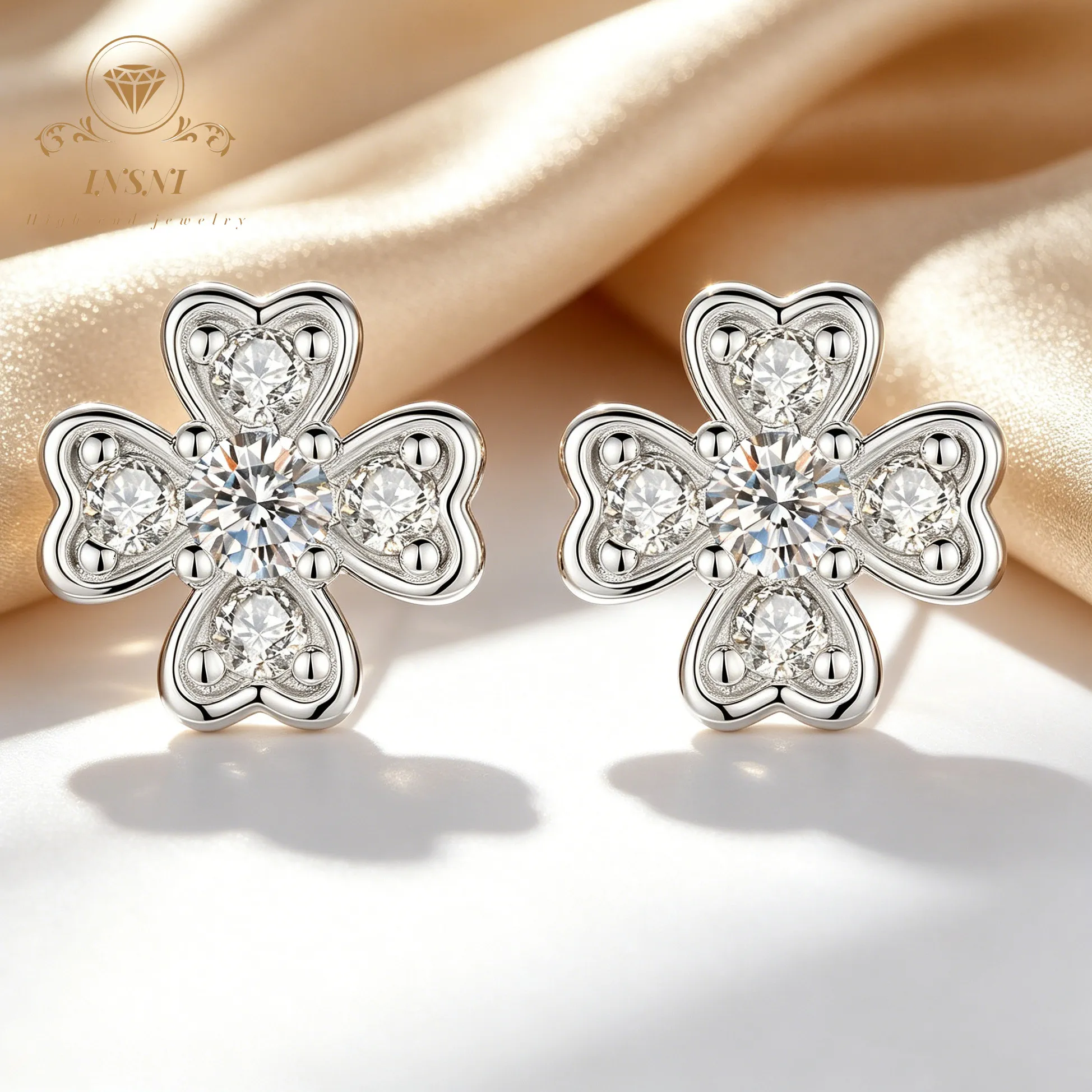 Authentic The Verdant Bloom: Moissanite Four-Leaf Clover Talismans