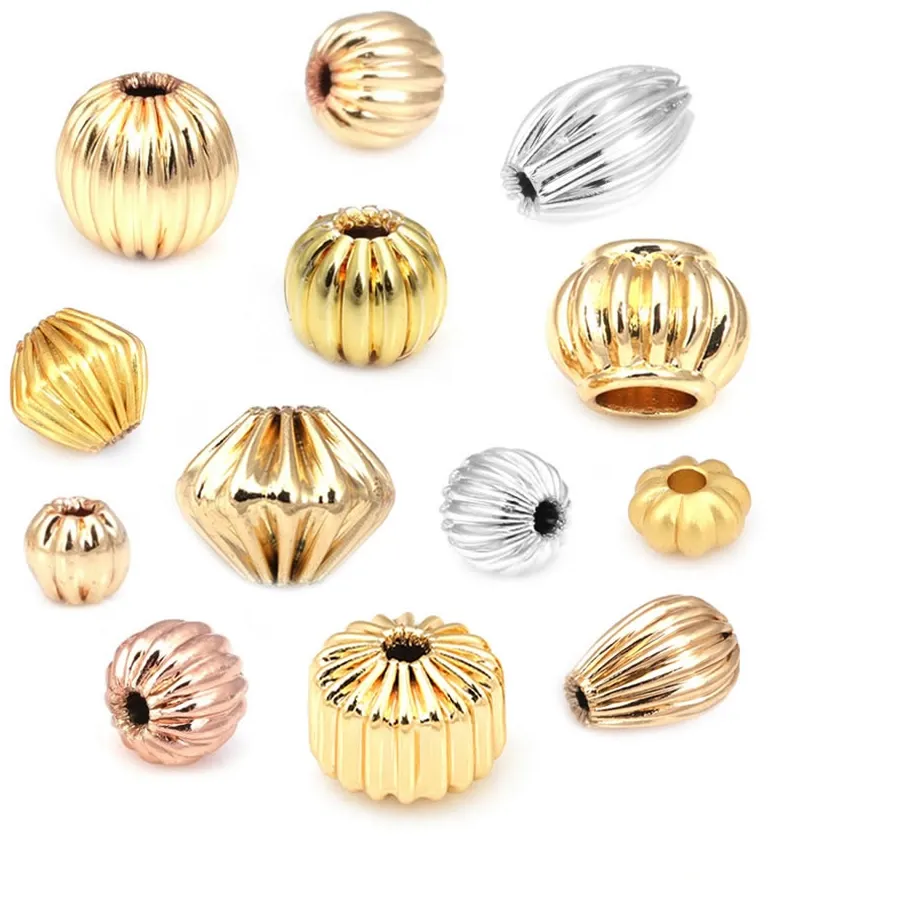Authentic The Gilded Seeds of Fortune: 18K Gold-Plated Pumpkin Spacer Beads