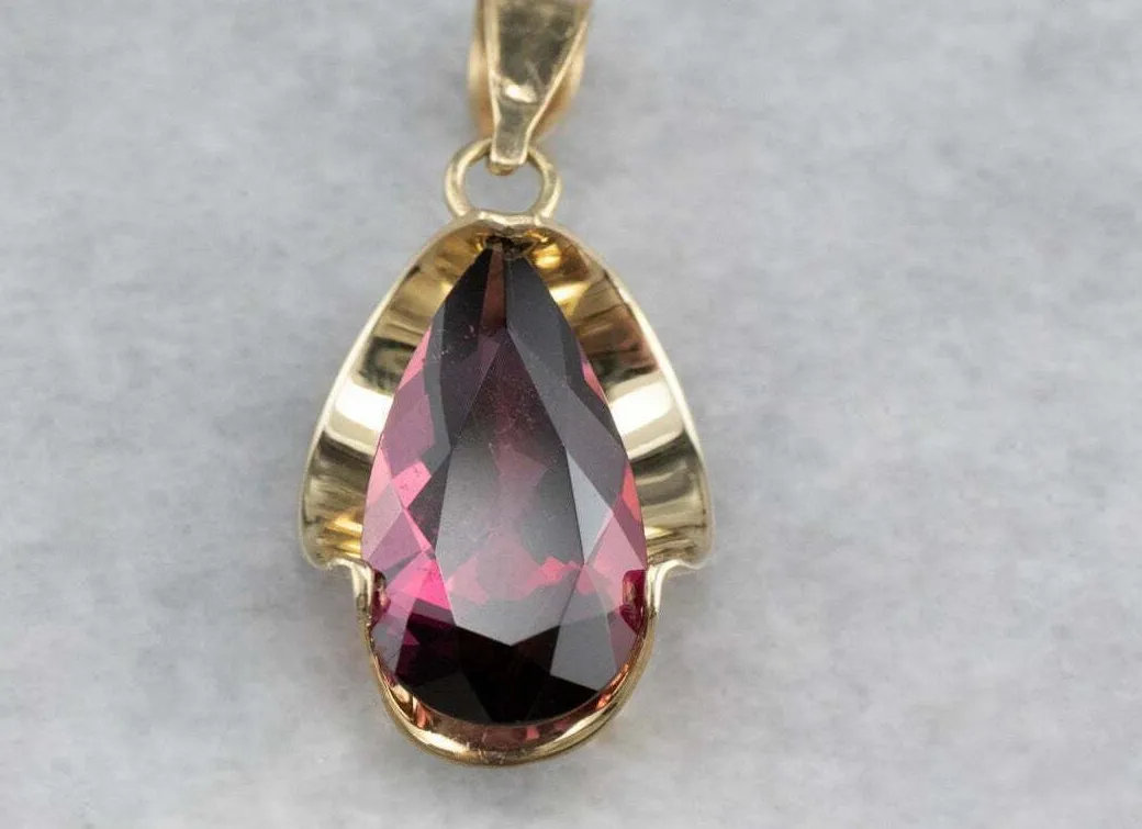 Authentic Heart's Passion: A Fiery 3Ct Pear Cut Garnet Pendant for the Fierce Feminine Spirit