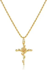 Authentic The Celestial Bloom: Birth Flower Cross Amulet