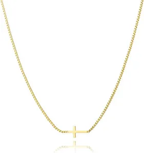 Authentic Radiant Faith: The 16K Gold-Plated Dainty Cross Sanctuary