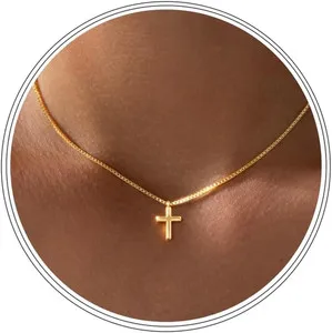 Authentic The Golden Path Dainty Cross Choker