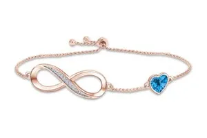 Authentic Celestial Heart of Sapphire Glow – 14K Gold‑Plated Topaz Charm Bracelet