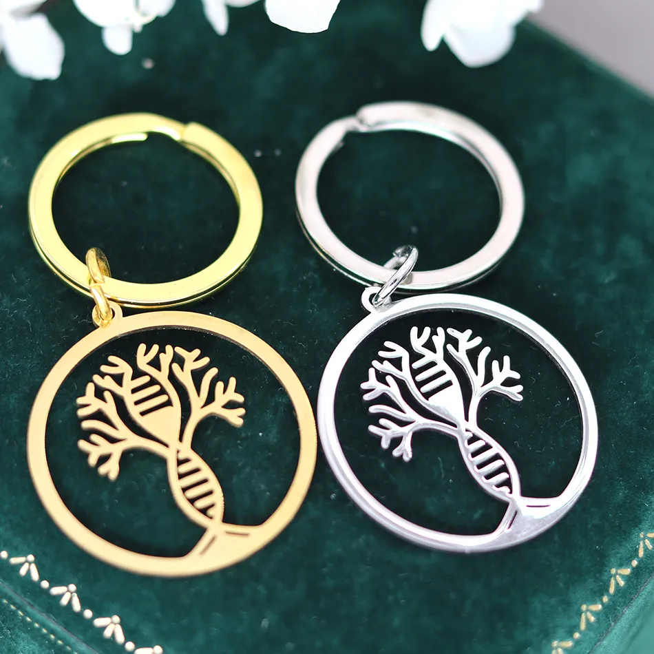 Authentic Chandler DNA Tree Key Chain Family Tree Charm Round DNA Tree Jewelry Dainty Tree of Life Jewelry