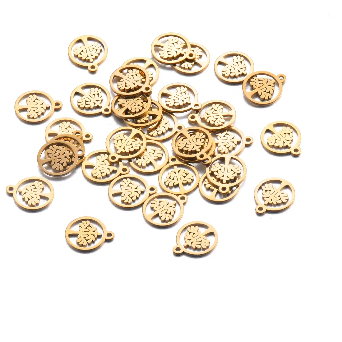 Authentic 20pcs/lot Gold Round Tree of Life Charms For Pendant DIY Handmade Necklace Bracelet Jewelry Making