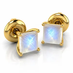 Authentic Luminous Lunar Radiance: Sterling Silver Moonstone Earrings