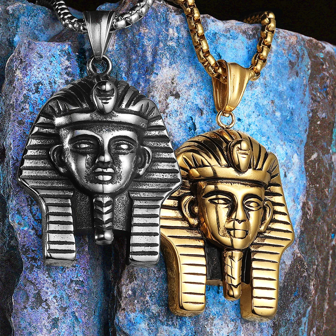 Authentic Egypt Pharaoh Sphinx Men Necklaces Pendants Chains Women Jewelry Punk Rock Amulet Accessories Gifts