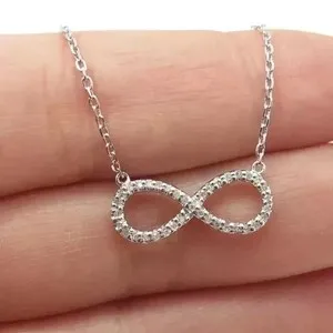 Authentic Eternal Bond, Infinite Bliss - Infinity Pendant with Lab-Created Diamond